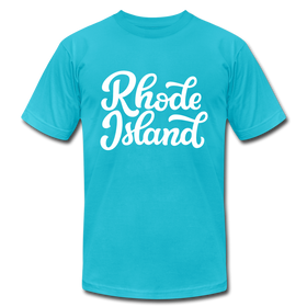 Rhode Island T-Shirt - Hand Lettered Unisex Rhode Island T Shirt - turquoise