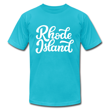 Rhode Island T-Shirt - Hand Lettered Unisex Rhode Island T Shirt - turquoise