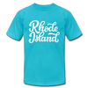 Rhode Island T-Shirt - Hand Lettered Unisex Rhode Island T Shirt - turquoise