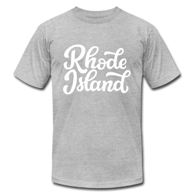 Rhode Island T-Shirt - Hand Lettered Unisex Rhode Island T Shirt - heather gray
