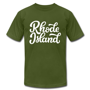 Rhode Island T-Shirt - Hand Lettered Unisex Rhode Island T Shirt - olive
