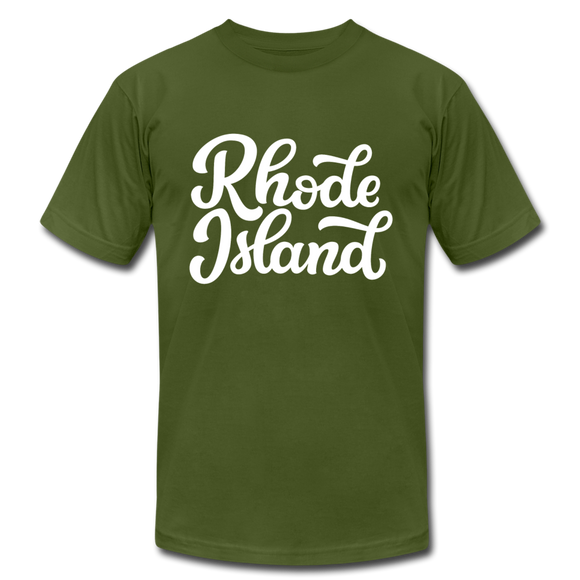 Rhode Island T-Shirt - Hand Lettered Unisex Rhode Island T Shirt - olive