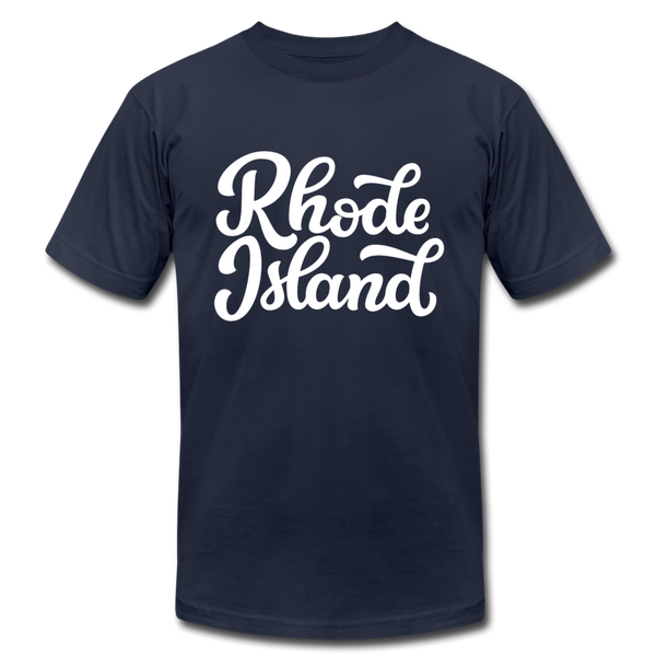 Rhode Island T-Shirt - Hand Lettered Unisex Rhode Island T Shirt - navy