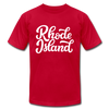 Rhode Island T-Shirt - Hand Lettered Unisex Rhode Island T Shirt - red