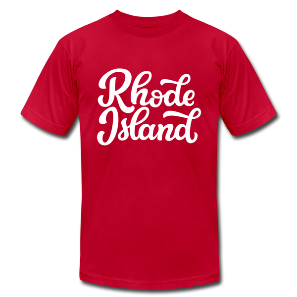 Rhode Island T-Shirt - Hand Lettered Unisex Rhode Island T Shirt - red
