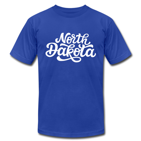 North Dakota T-Shirt - Hand Lettered Unisex North Dakota T Shirt - royal blue