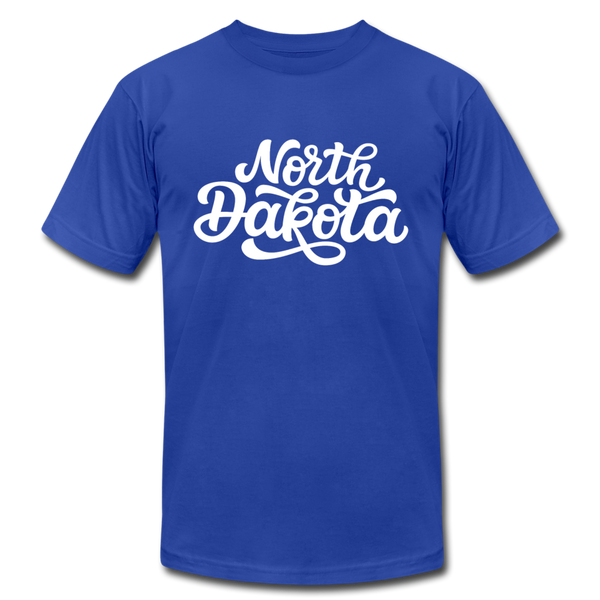 North Dakota T-Shirt - Hand Lettered Unisex North Dakota T Shirt - royal blue