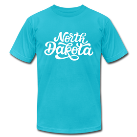 North Dakota T-Shirt - Hand Lettered Unisex North Dakota T Shirt - turquoise