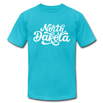 North Dakota T-Shirt - Hand Lettered Unisex North Dakota T Shirt - turquoise