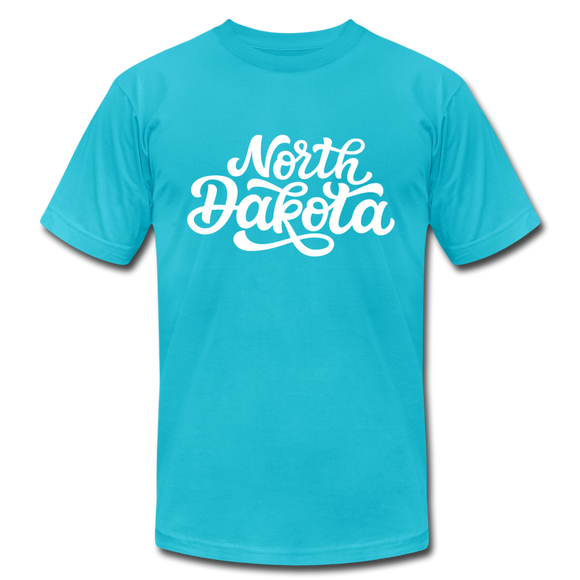 North Dakota T-Shirt - Hand Lettered Unisex North Dakota T Shirt - turquoise