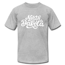 North Dakota T-Shirt - Hand Lettered Unisex North Dakota T Shirt - heather gray