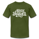 North Dakota T-Shirt - Hand Lettered Unisex North Dakota T Shirt - olive