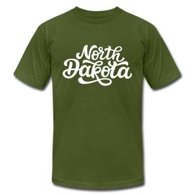 North Dakota T-Shirt - Hand Lettered Unisex North Dakota T Shirt - olive