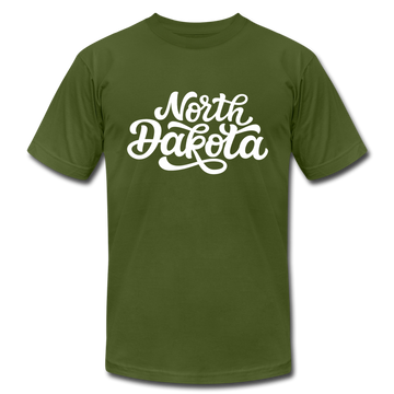 North Dakota T-Shirt - Hand Lettered Unisex North Dakota T Shirt - olive