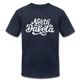 North Dakota T-Shirt - Hand Lettered Unisex North Dakota T Shirt - navy