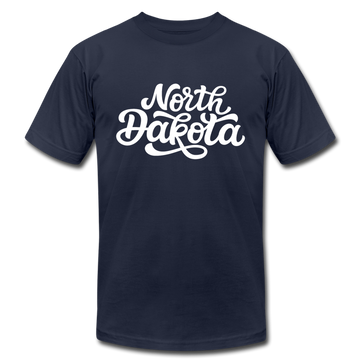 North Dakota T-Shirt - Hand Lettered Unisex North Dakota T Shirt - navy