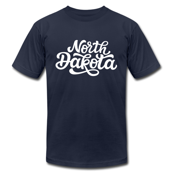 North Dakota T-Shirt - Hand Lettered Unisex North Dakota T Shirt - navy
