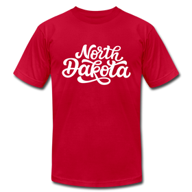 North Dakota T-Shirt - Hand Lettered Unisex North Dakota T Shirt - red