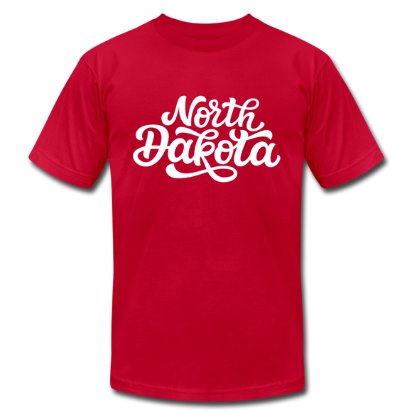 North Dakota T-Shirt - Hand Lettered Unisex North Dakota T Shirt - red