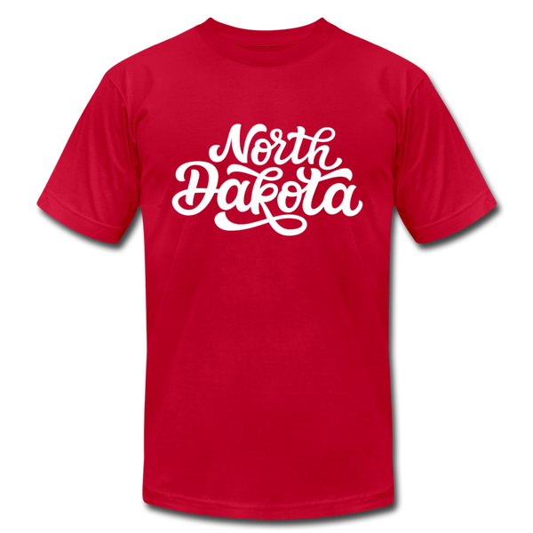 North Dakota T-Shirt - Hand Lettered Unisex North Dakota T Shirt - red