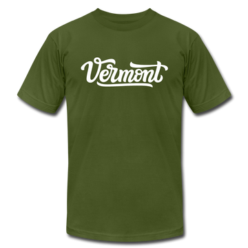 Vermont T-Shirt - Hand Lettered Unisex Vermont T Shirt - olive