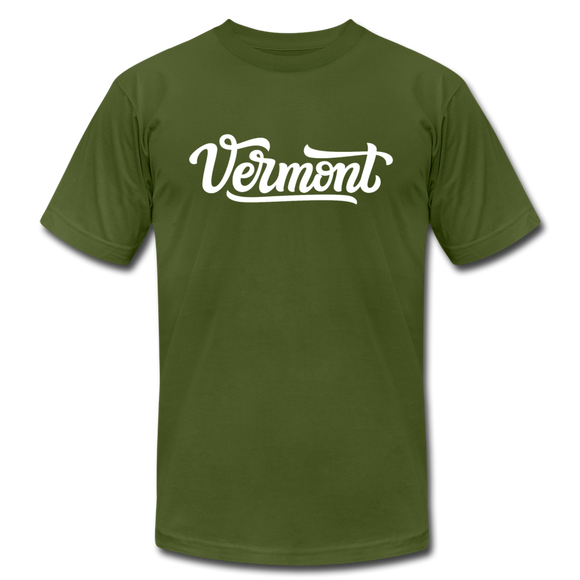 Vermont T-Shirt - Hand Lettered Unisex Vermont T Shirt - olive