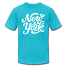 New York T-Shirt - Hand Lettered Unisex New York T Shirt - turquoise