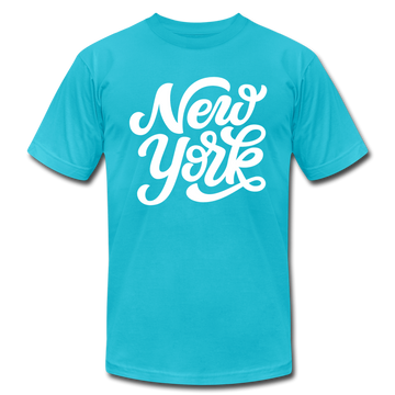 New York T-Shirt - Hand Lettered Unisex New York T Shirt - turquoise