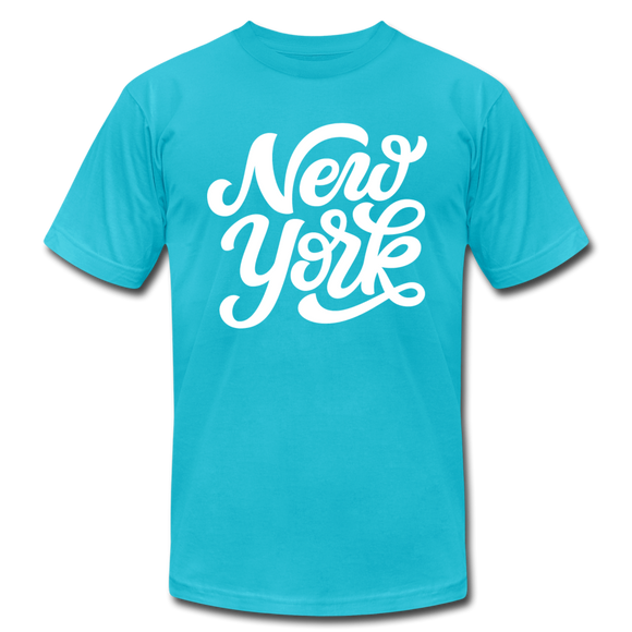 New York T-Shirt - Hand Lettered Unisex New York T Shirt - turquoise