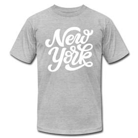 New York T-Shirt - Hand Lettered Unisex New York T Shirt - heather gray