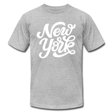 New York T-Shirt - Hand Lettered Unisex New York T Shirt - heather gray
