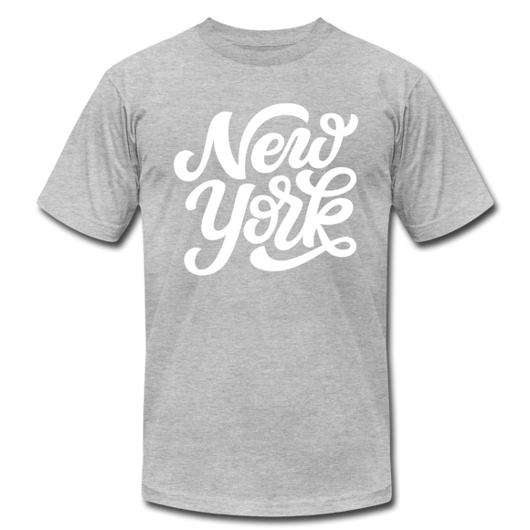 New York T-Shirt - Hand Lettered Unisex New York T Shirt - heather gray