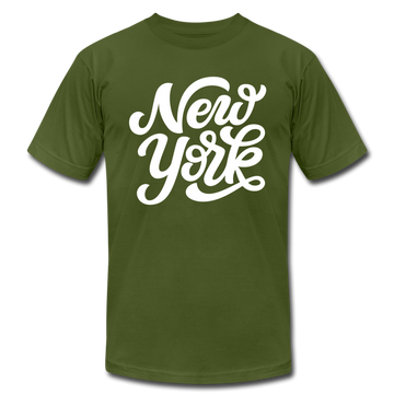 New York T-Shirt - Hand Lettered Unisex New York T Shirt - olive