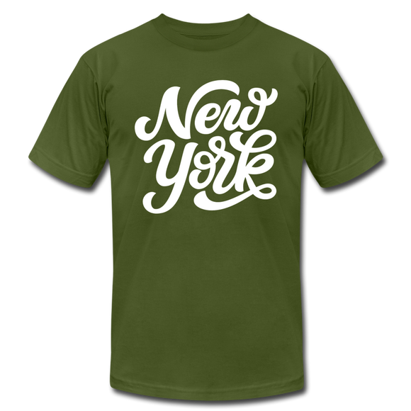 New York T-Shirt - Hand Lettered Unisex New York T Shirt - olive