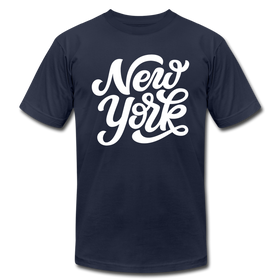 New York T-Shirt - Hand Lettered Unisex New York T Shirt - navy