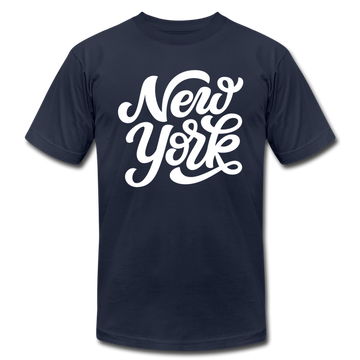 New York T-Shirt - Hand Lettered Unisex New York T Shirt - navy