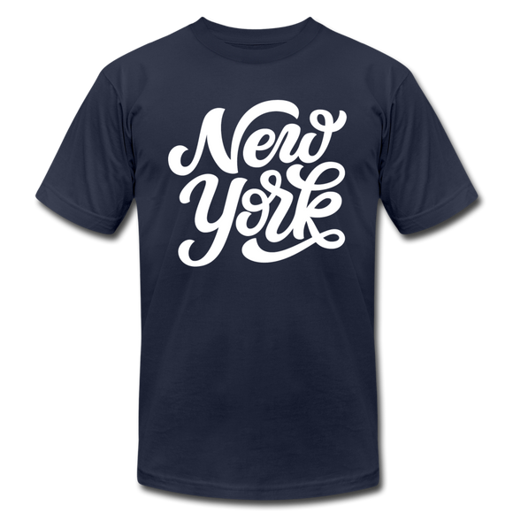 New York T-Shirt - Hand Lettered Unisex New York T Shirt - navy
