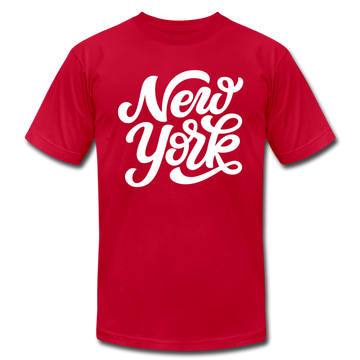 New York T-Shirt - Hand Lettered Unisex New York T Shirt - red