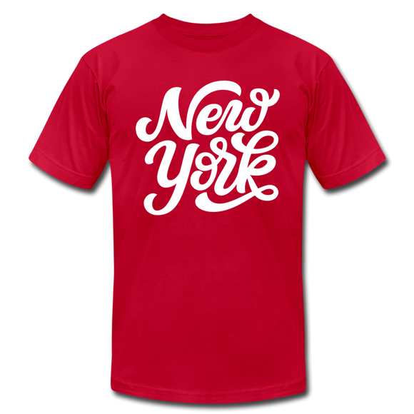 New York T-Shirt - Hand Lettered Unisex New York T Shirt - red