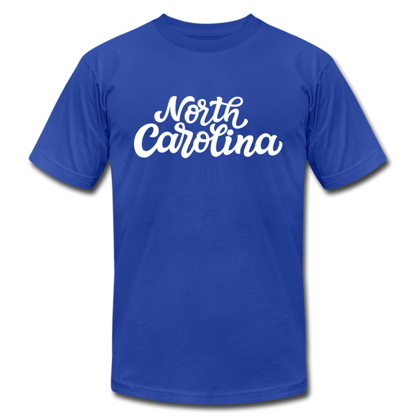 North Carolina T-Shirt - Hand Lettered Unisex North Carolina T Shirt - royal blue