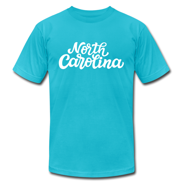 North Carolina T-Shirt - Hand Lettered Unisex North Carolina T Shirt - turquoise