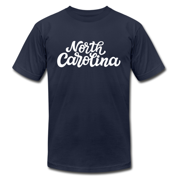 North Carolina T-Shirt - Hand Lettered Unisex North Carolina T Shirt - navy