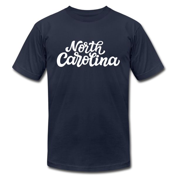 North Carolina T-Shirt - Hand Lettered Unisex North Carolina T Shirt - navy