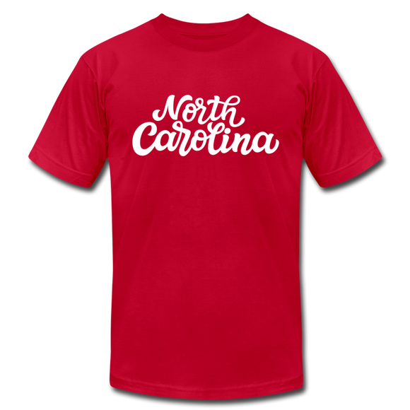 North Carolina T-Shirt - Hand Lettered Unisex North Carolina T Shirt - red