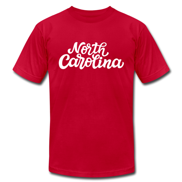 North Carolina T-Shirt - Hand Lettered Unisex North Carolina T Shirt - red