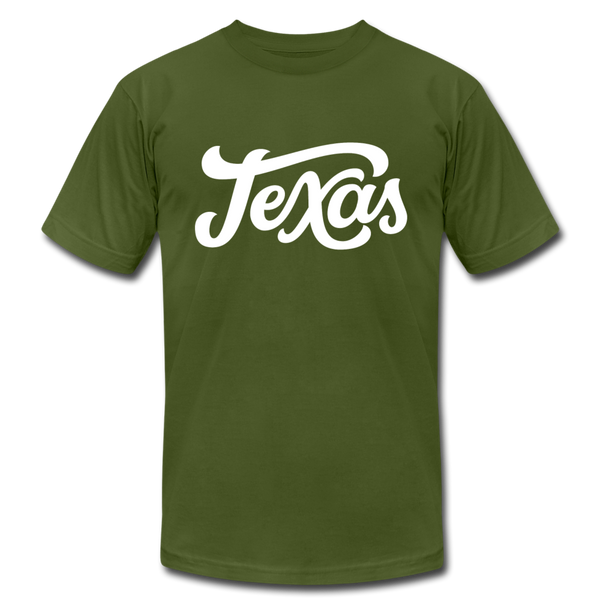 Texas T-Shirt - Hand Lettered Unisex Texas T Shirt - olive