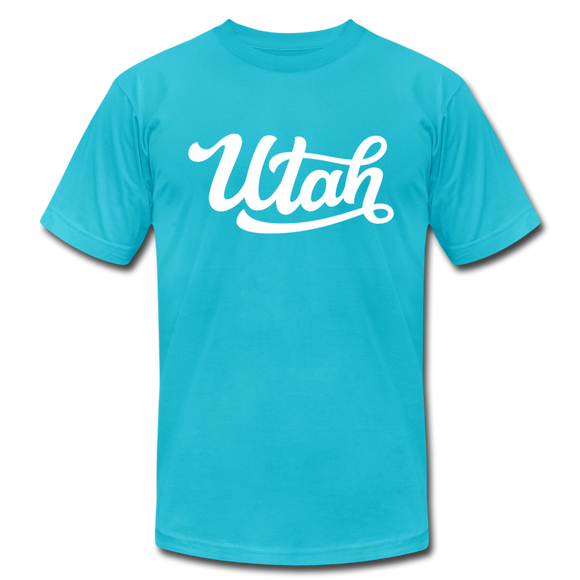 Utah T-Shirt - Hand Lettered Unisex Utah T Shirt - turquoise