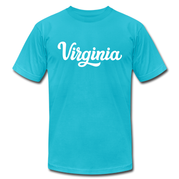 Virginia T-Shirt - Hand Lettered Unisex Virginia T Shirt - turquoise