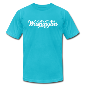Washington T-Shirt - Hand Lettered Unisex Washington T Shirt - turquoise