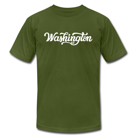 Washington T-Shirt - Hand Lettered Unisex Washington T Shirt - olive